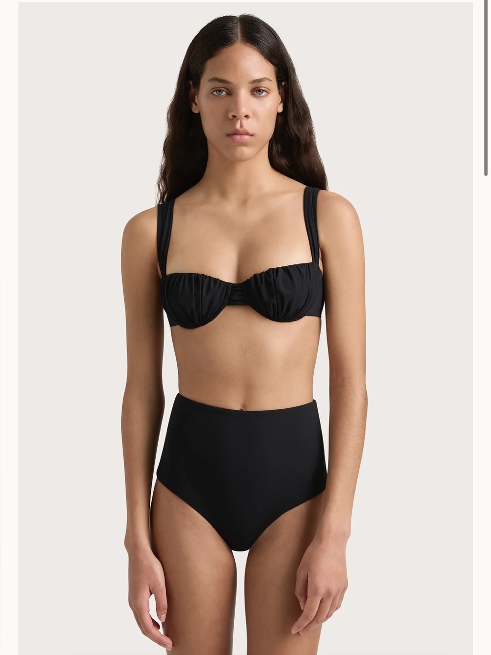 Faithfull the Brand Black Reyes High-Waisted Bikini Bottoms
